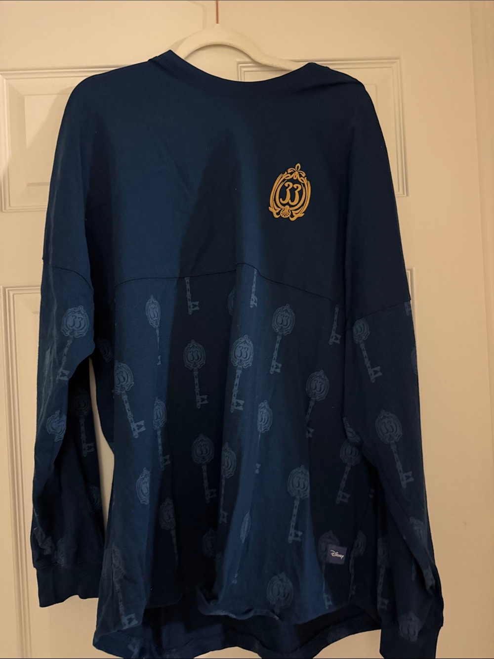 Disney Club 33 Blue Spirit Jersey with Gold Crest- Like New